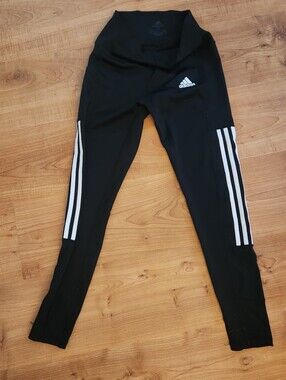 adidas Black Leggings with White 3-Stripes